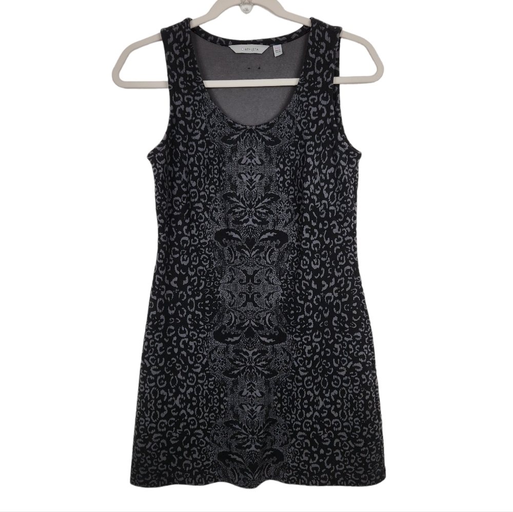 Athleta Shayla Leopard Cheetah Animal Print Modal Knit Tank Dress Size XXS